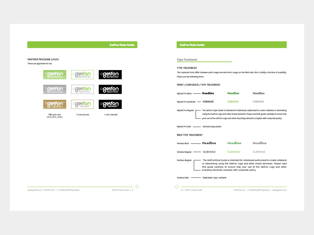 Getfon style guide