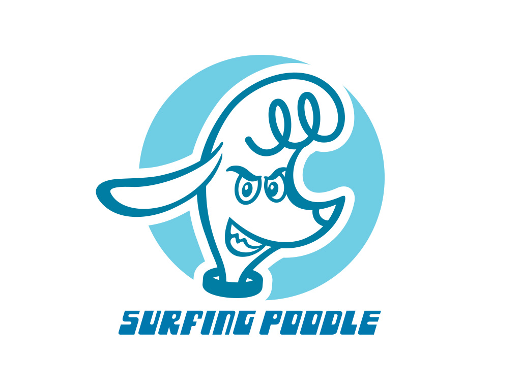 surfing poodle